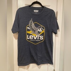Levi’s Size M Blue Eagle Classic Graphic Print Original Short Sleeve Tee Shirt